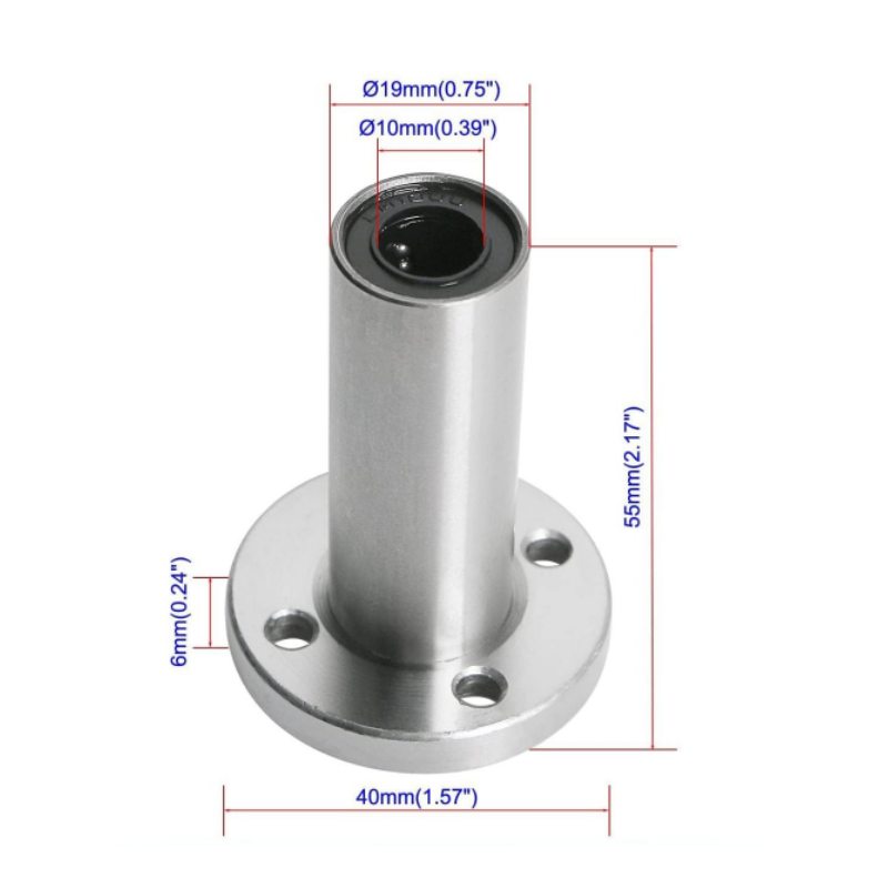 LMF10LUU Linear Ball Bearings Round Flange Long Bushing